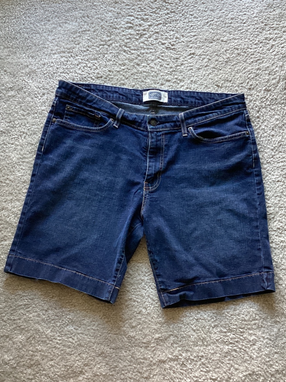 Signature by Levi Strauss Dark Blue Denim Women's Bermuda Shorts